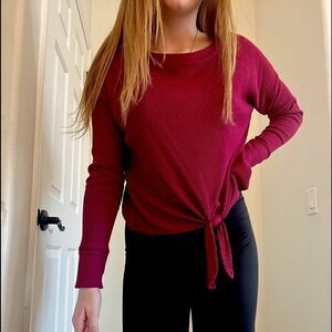 Abercrombie & Fitch Long sleeve front knot top